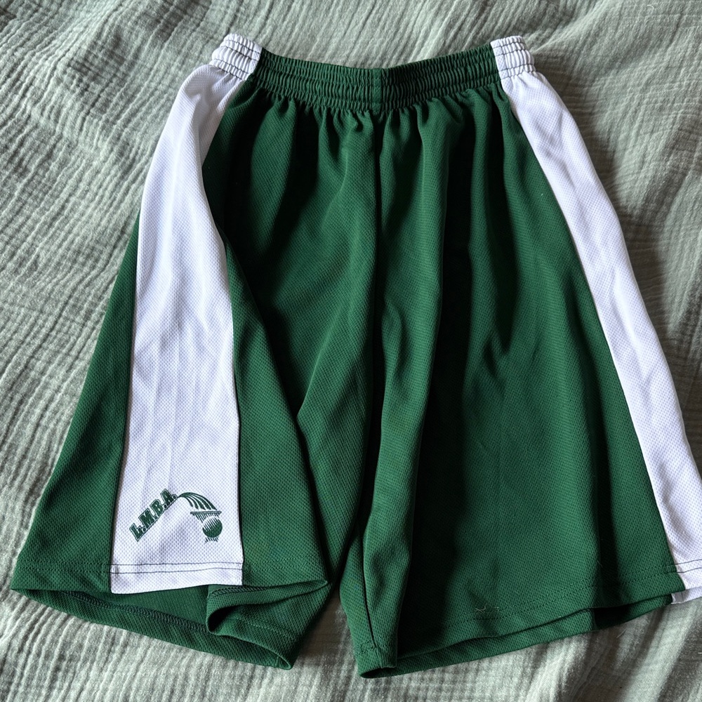 Green and White Vintage Athletic  Shorts